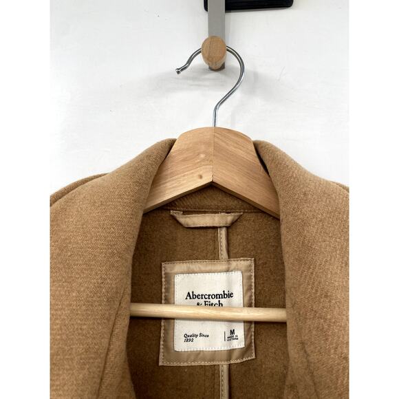 Abercrombie & Fitch Camel wool blend trench Coat - Picture 3 of 6